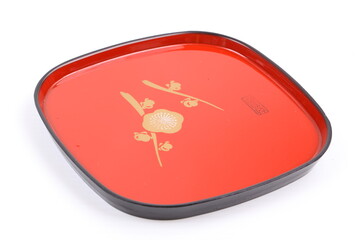 Empty dishes for sushi isolated on the white background