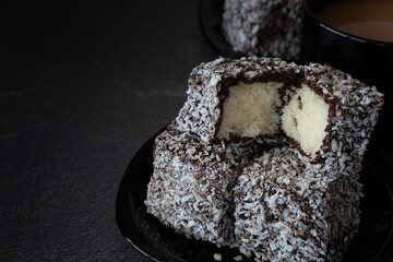 Chocolate Lamingtons with Tea