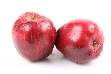 ripe red apple isolated on white background