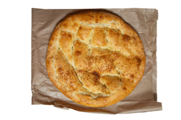 ramadan pita on isolated white background. Traditional Ramadan bread.