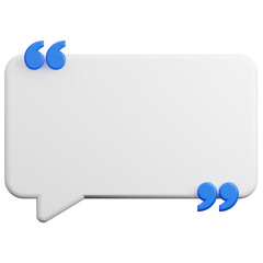 3d rendering of quotation speech bubble