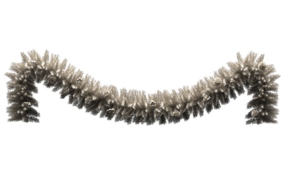 Gold christmas tinsel isolated