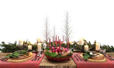 Wooden table with christmas decorations christmas decorations