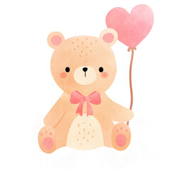 teddy bear with heart balloon
