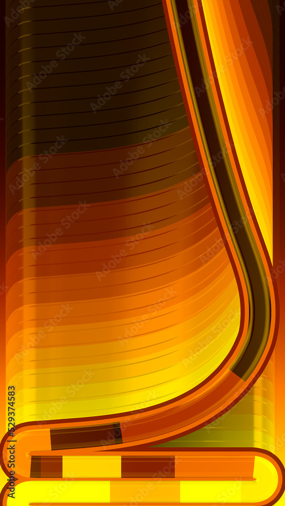 Aufkleber Flow of multi-colored lines with a fashionable stepped gradient. Orthographic projection. 3d render digital illustration