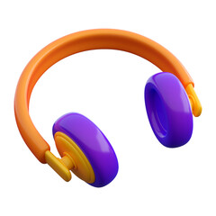 3d wireless headphones. Music, game trendy color plastic concept. High quality isolated 3d render