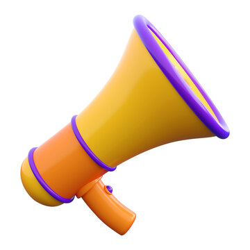 3d megaphone or loudspeaker. Marketing, promotion, announcement or advertising concept. High quality isolated 3d render