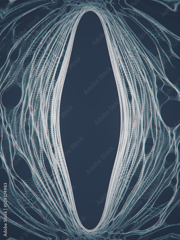 Poster Smooth abstract organic pattern. 3d rendering digital illustration. Modern style. Futuristic network concept