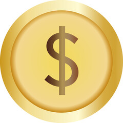 Gold, silver, copper dollar or euro coin