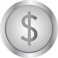 Gold, silver, copper dollar or euro coin