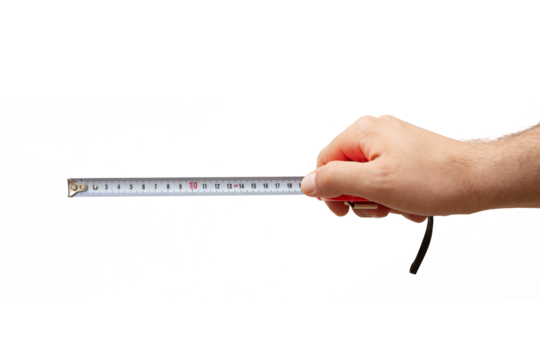 hand with measuring tape