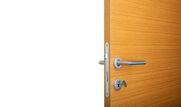 open door on isolated white background