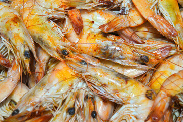 Shrimp that has been cooked through the process of cooking its color is orange, shrimp is an economic animal. Every country consumes