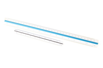 A aluminum ruler shaped triangle.