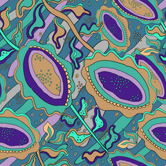 Boho chic vector seamless floral pattern. Hand drawn bright illustration.Bohemian abstract background,paisley for fabric