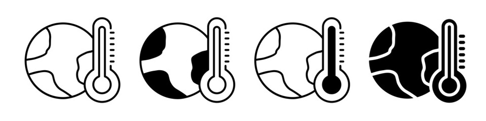 Thermometer icon vector set. temperature illustration sign collection. heat symbol or logo.