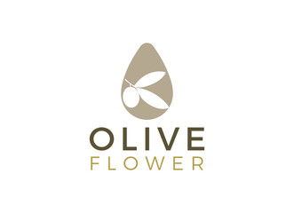 nature herbal olive oil plant, olive leaf flower logo design