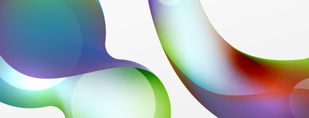 Fluid abstract background, round shapes and circle flowing design for wallpaper, banner, background or landing