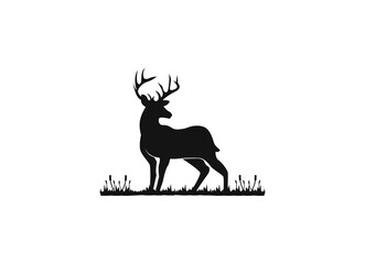 Silhouette of deer logo design template