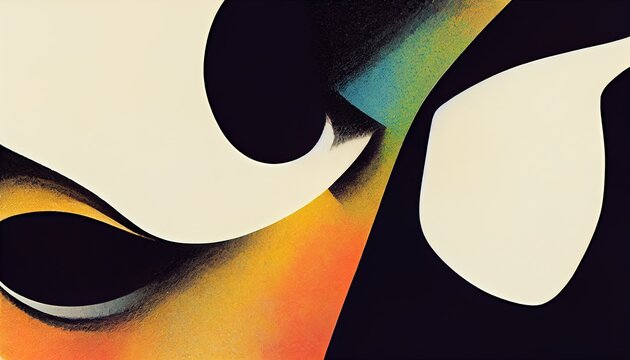 Visage abstrait avec couleurs style fin des ann&eacute;es 70