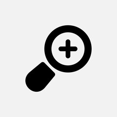 Obraz premium Zoom in icon in solid style about camera, use for website mobile app presentation