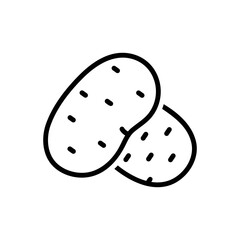 Black line icon for potato