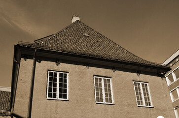 Oslo downtown at day time. Streets,buildings,detales. Norway