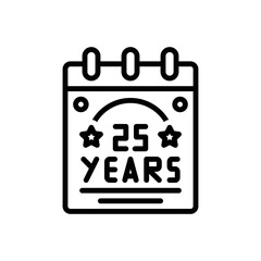 Black line icon for years