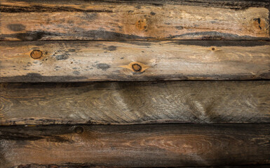 Background of wooden brown vintage planks as abstract copy space for texture