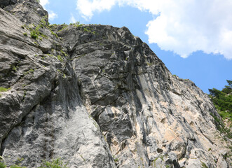 rock face of the Italian alps without people