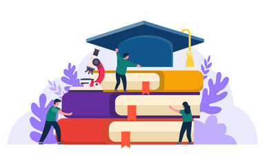 The little ones are studying on many learning resources such as books, globes, microscopes. They are all symbols of school learning. Therefore, education provides good opportunities.