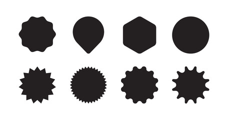 Price tags and label stickers set flat vector illustration.
