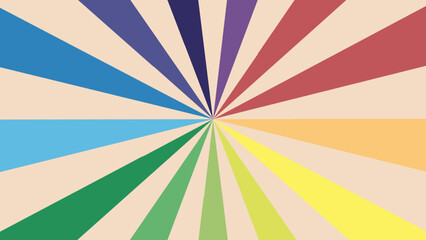 rainbow striped sunburst wallpaper illustration, perfect for wallpaper, backdrop, postcard, background, banner for your design