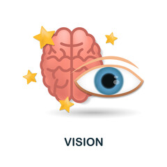 Vision icon. 3d illustration from brain procces collection. Creative Vision 3d icon for web design, templates, infographics and more