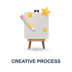 Creative Process icon. 3d illustration from brain procces collection. Creative Creative Process 3d icon for web design, templates, infographics and more