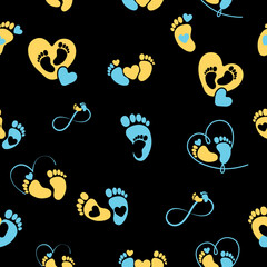 Seamless pattern of footprint, vector illustration 
