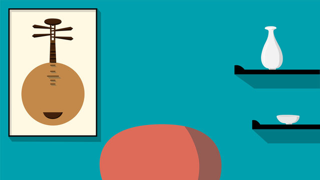 月琴　和月琴　アンティーク 改革月琴｜コレクション｜民音音楽博物館