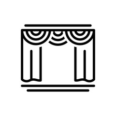 Black line icon for velvet