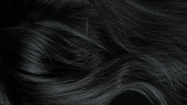 Super Slow Motion Shot of Waving Black Hair at 1000 fps.