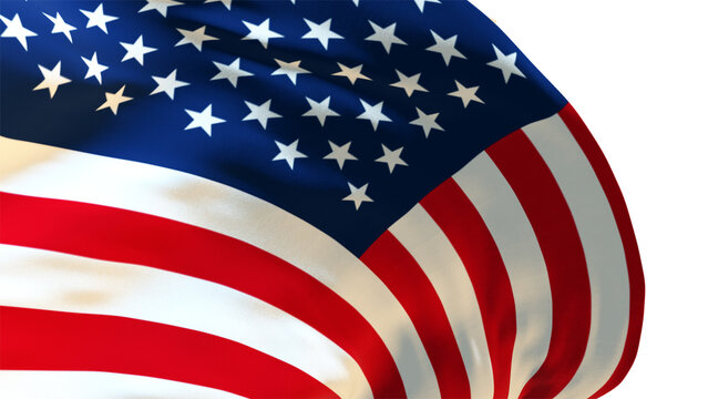 United States flag on transparent background 4k