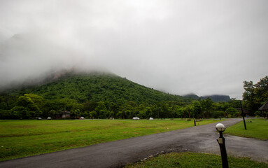 fog covered mountains : 21 August 2022 at Phupaman ,Khonken , Thailand