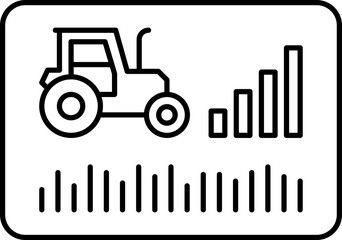 Remote tractor or device monitoring icon, outline style vector image. Smart Farming and Agriculture IoT Solutions icon.