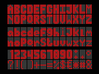 Letter LED red light alphabet element design