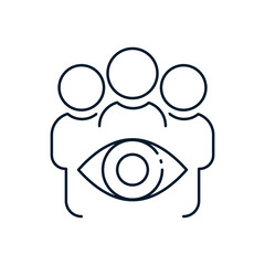 A group of people in control. Vector icon isolated on white background.