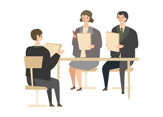 会議をするビジネスパーソンのイラスト