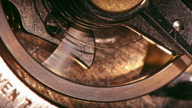 Inside of an analog stopwatch