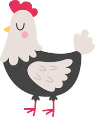 Cartoon rooster farm bird