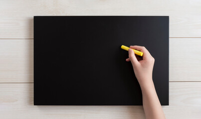 Blank blackboard. write or draw something on the blackboard....