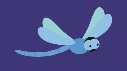blue dragonfly on a blue background