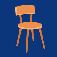 Wooden chair with a back, illustration, vector